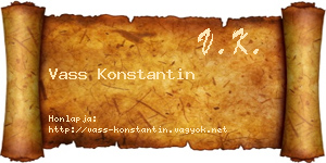 Vass Konstantin névjegykártya